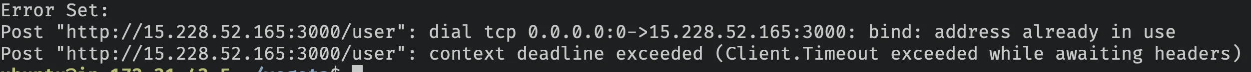 bind address already in use